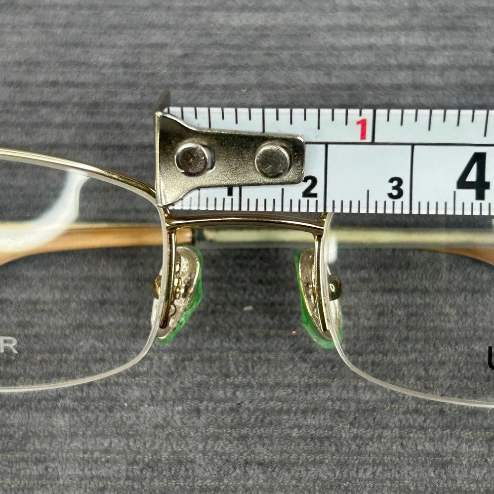 UR it Silver Semi-Rimless Y2k Eyeglass Frames Gold Amber 50-18-135 C2 Korea